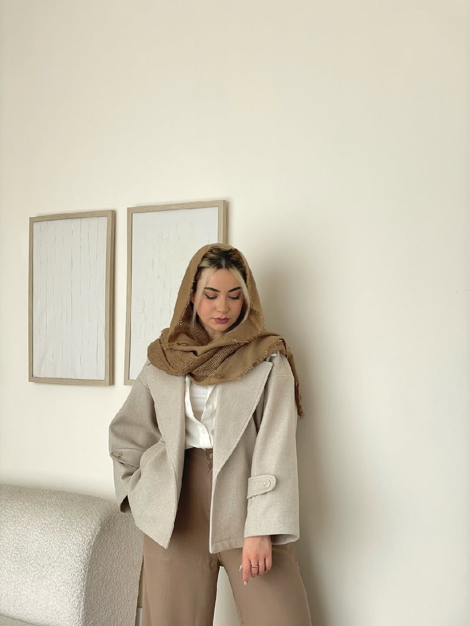 پالتو کتی مزونی در جنس فوتر کوبیده اورجینال مدل یاس