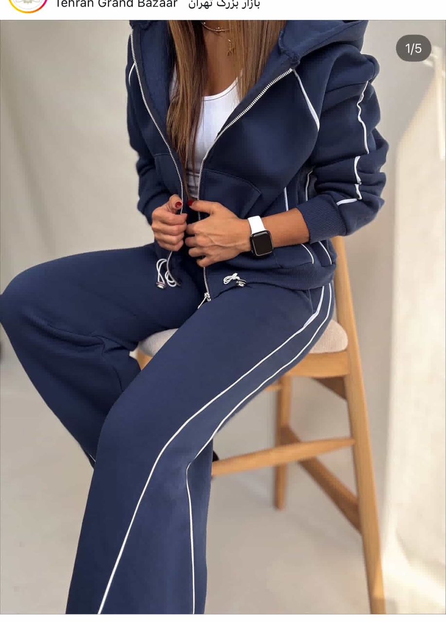 ست بامبر و شلوار زنانه در جنس دورس سه نخ مدل اسپورت