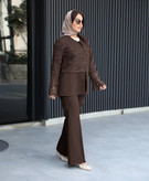 کت و شلوار زنانه در جنس کرپ هایتوییست مدل روشان