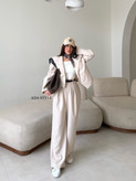 کراپ کت و شلوار زنانه در جنس کرپ هایتوییست مدل اسنا